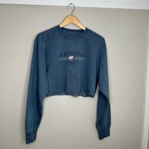 Blue 84 Maine Cropped Sweatshirt‎ The Way Life Should Be Embroidered Size S
